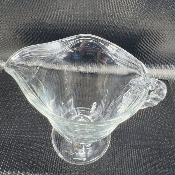 1930s Fostoria Coronet Clear Glass Creamer Small Pitcher Manganese 365nm UV Glow - Picture 11 of 12